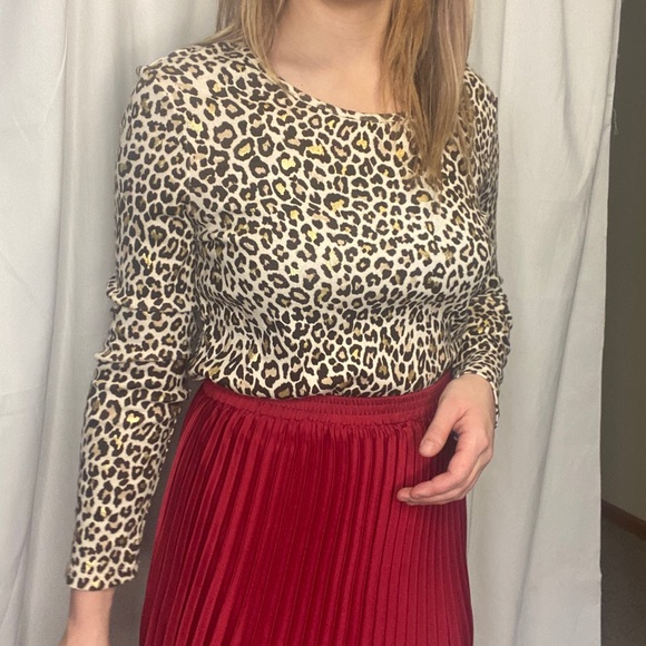 white sage Tops - Leopard long sleeve skin tight shirt
